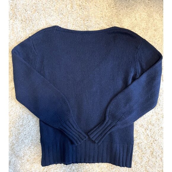Reiss Kat V-neck Twist-front Knitted Sweater In Navy M - Picture 6 of 6